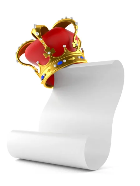 Crown with blank sheet of paper — Stock Photo, Image