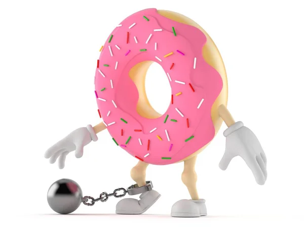 Personagem Donut com bola da prisão — Fotografia de Stock