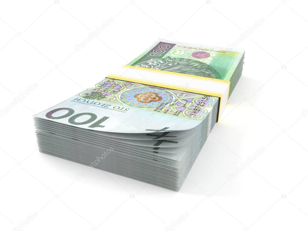 Polish zloty isolated on white