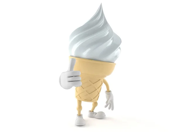 Ice cream karaktär med tummen upp — Stockfoto