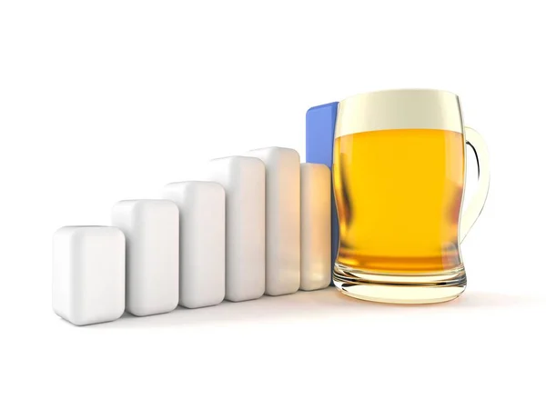 Beer with chart — Stock Photo, Image