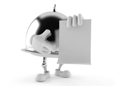 Boş kağıt yaprağının gümüş catering kubbe