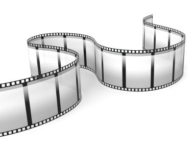 film şeridi beyaza izole edildi