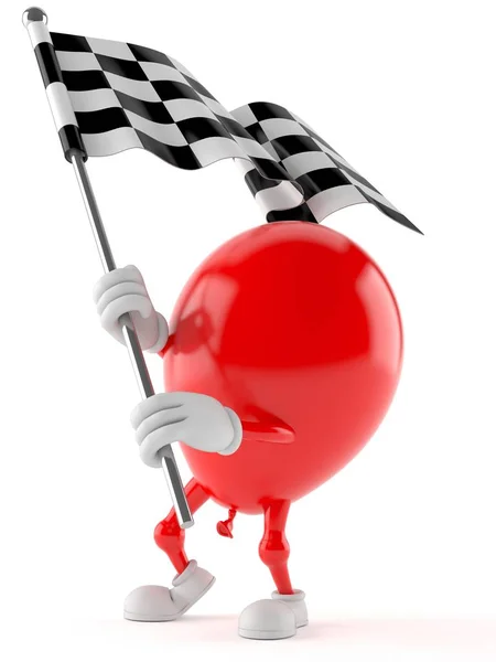 Personaje globo con bandera de carreras —  Fotos de Stock
