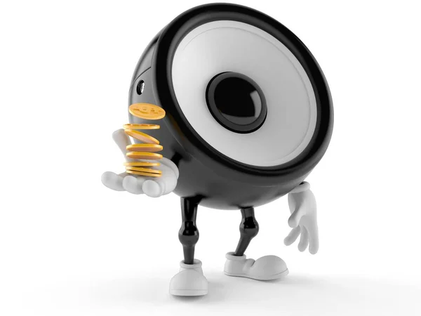 Personagem alto-falante com moedas — Fotografia de Stock