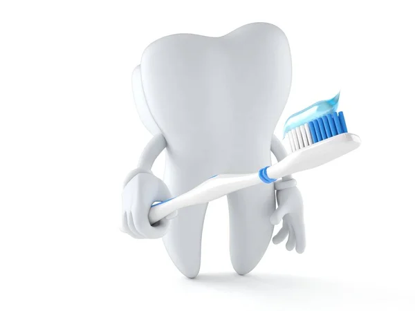 Zahncharakter mit Zahnbürste — Stockfoto