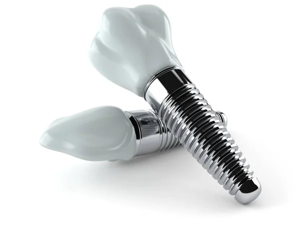 Diş implantları üzerine beyaz izole — Stok fotoğraf