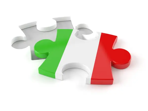 Puzzle italien isolé sur blanc — Photo