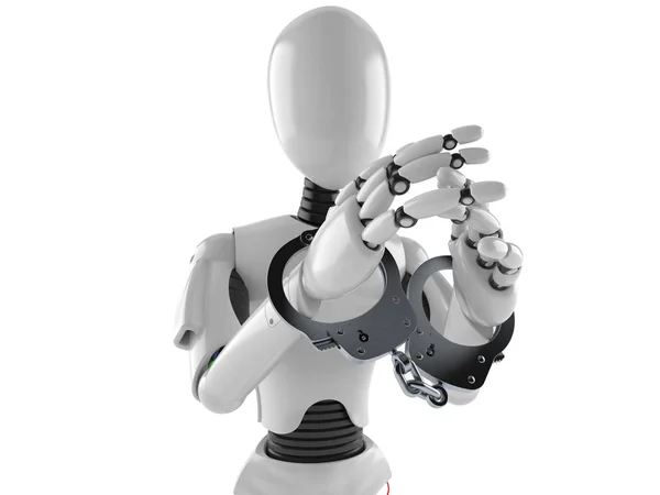 Cyborg mit Handschellen — Stockfoto