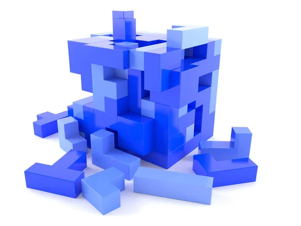Conceito de cubo isolado em branco — Fotografia de Stock