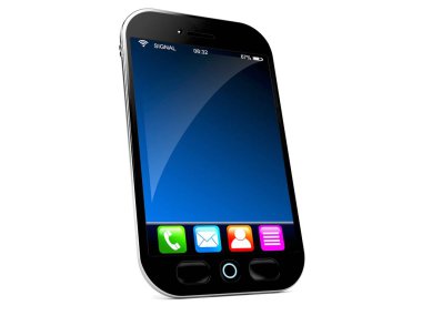 akıllı telefon üzerinde beyaz izole