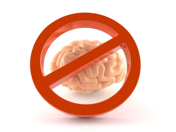Мозок із забороненим знаком — стокове фото