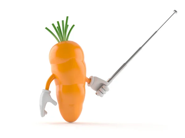 Carrot character holding pointer stick — Stock Photo, Image