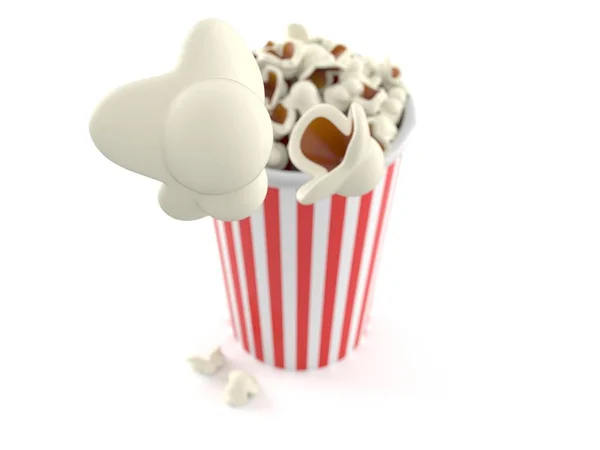 Popcorn isoliert auf weiß — Stockfoto