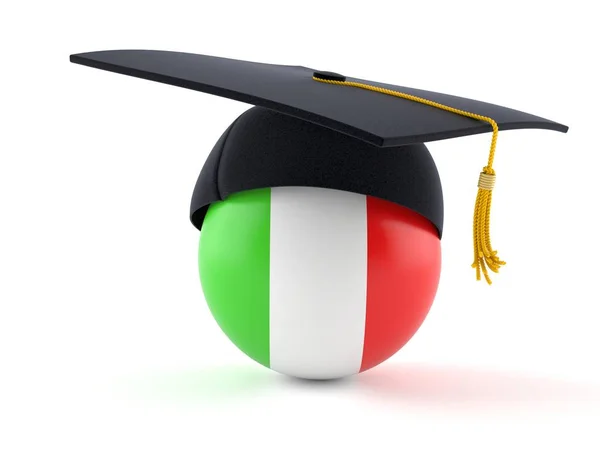 Slavnostní pokrývka hlavy s italskou vlajkou — Stock fotografie