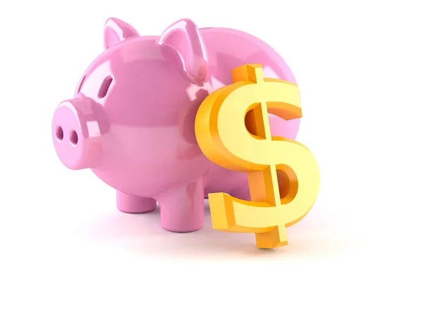 Piggy bank met dollar valutasymbool — Stockfoto