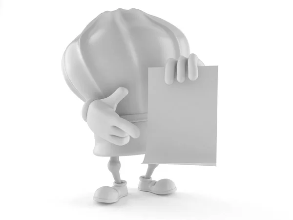 Chef character with blank sheet of paper — Stock Photo, Image