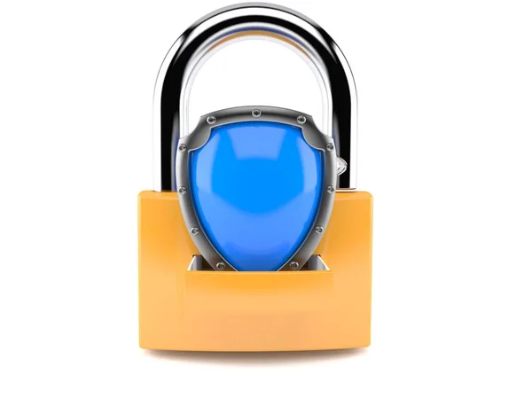 Shield with padlock — Stock Photo, Image