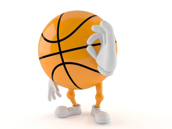 Basketball-Charakter mit Ok-Geste — Stockfoto
