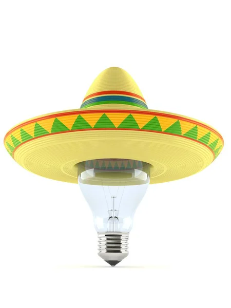 Sombrero s žárovka — Stock fotografie