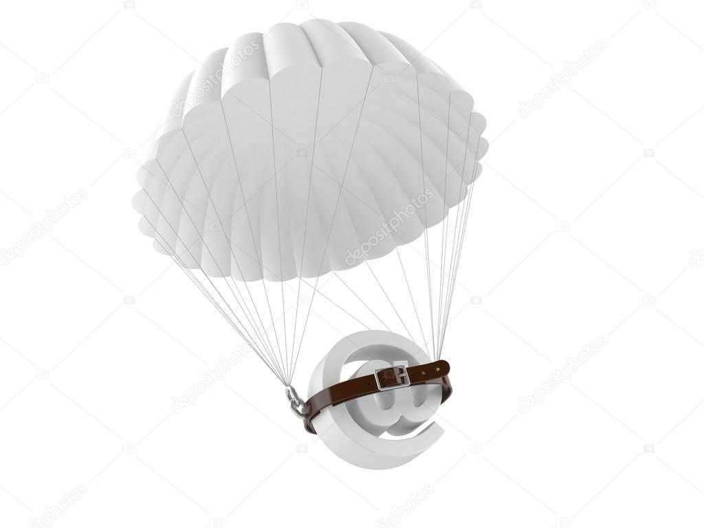 Email symbol with parachute