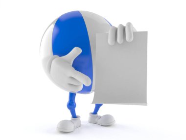 Boş kağıtlı plaj topu karakteri.