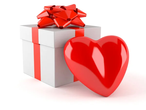Gift with heart — Stock Photo, Image