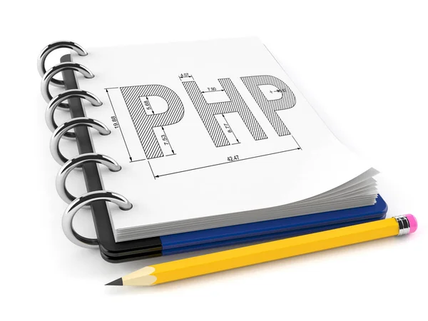 PHP plan on notepad — Stock Photo, Image