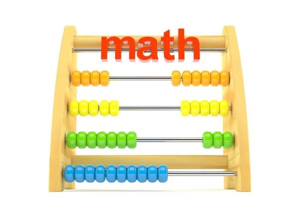 Wooden abacus with math text — Stock Photo, Image