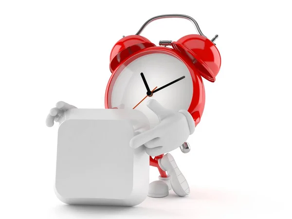 Caráter do relógio de alarme com tecla de teclado em branco — Fotografia de Stock