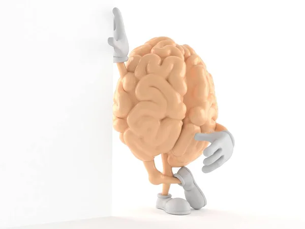 Personaggio del cervello appoggiato a un muro — Foto Stock
