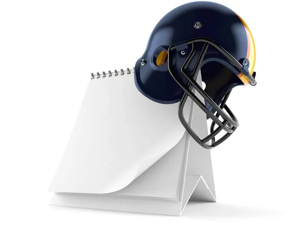 Fotbalová helma s kalendářem — Stock fotografie