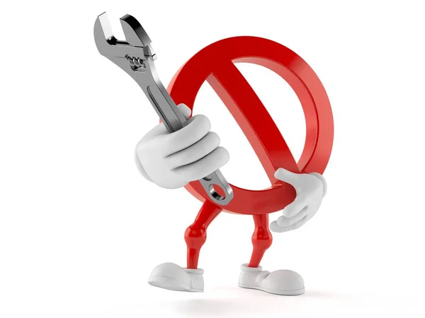 Forbidden character with wrench — Stock Photo, Image