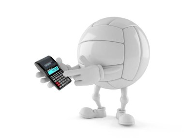 Hesap makinesi kullanan voleybol karakteri