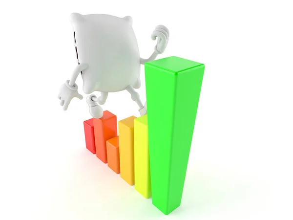 Charakter poduszki z diagramem — Zdjęcie stockowe