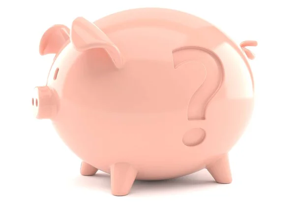 Piggy bank with question mark — Stock Photo, Image
