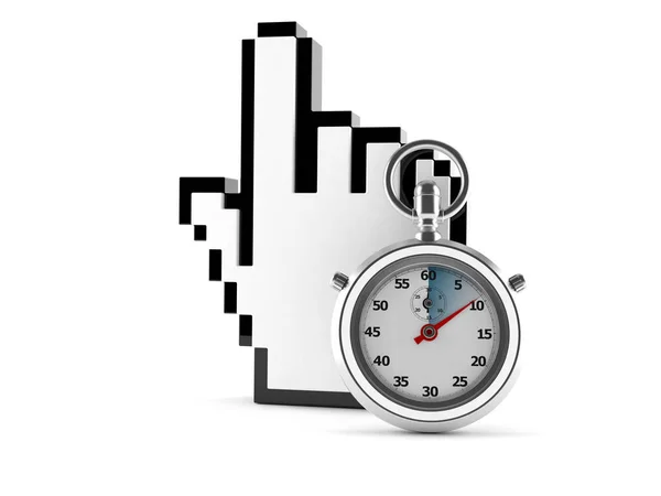 Cursor met stopwatch — Stockfoto