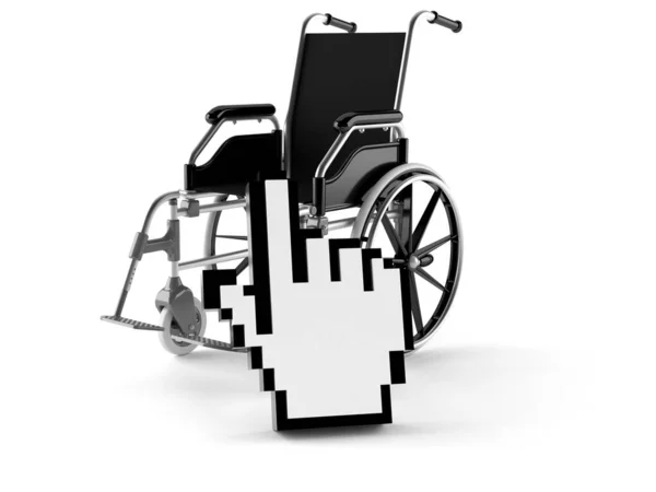 Wózek inwalidzki z symbolem internetowym — Zdjęcie stockowe
