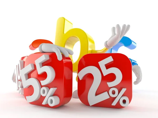 ABC character behind percentage signs — Stock Photo, Image