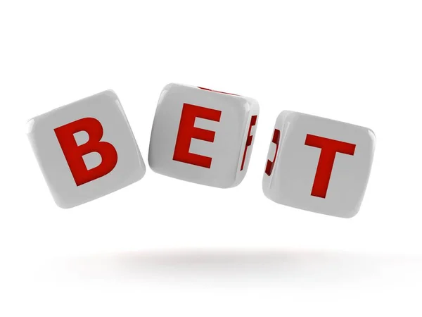 Dice with bet text — Stock Photo, Image