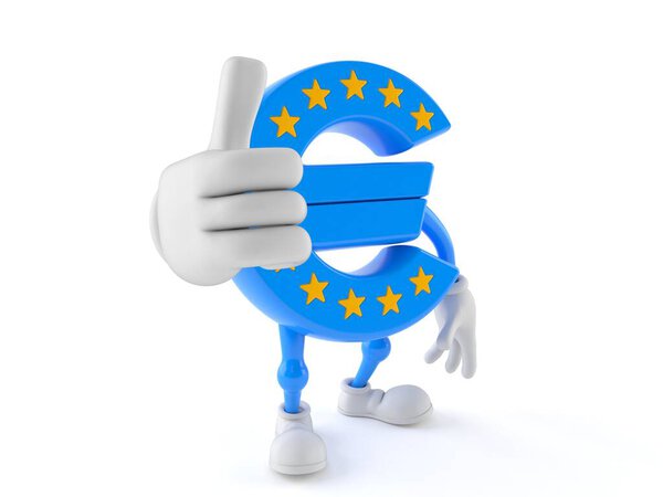 Euro character with thumbs up