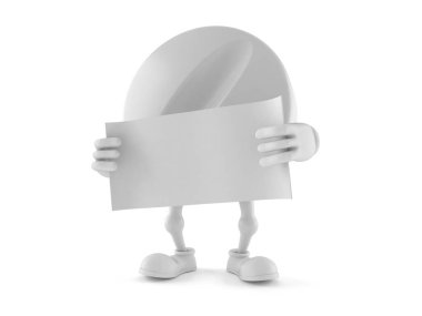 Tablet karakteri boş kağıt tutuyor