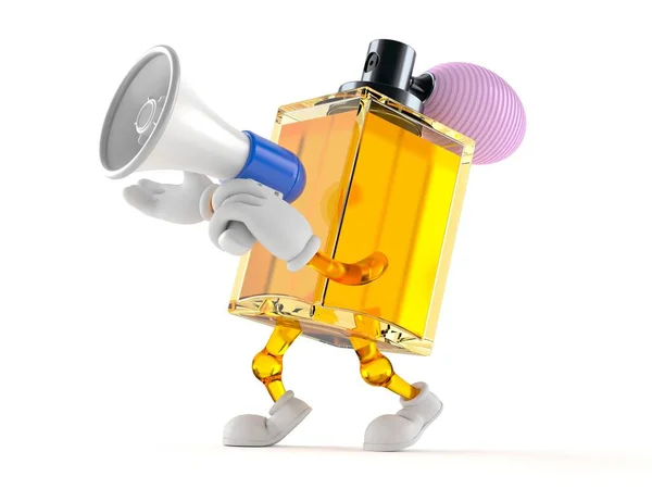 Personagem de perfume falando através de um megafone — Fotografia de Stock