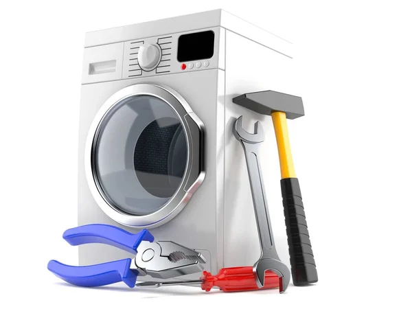 Lavadora con herramientas de trabajo — Foto de Stock