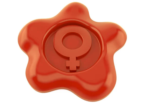 Timbre sceau avec symbole de genre féminin — Photo
