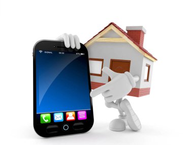 Akıllı telefonlu ev karakteri