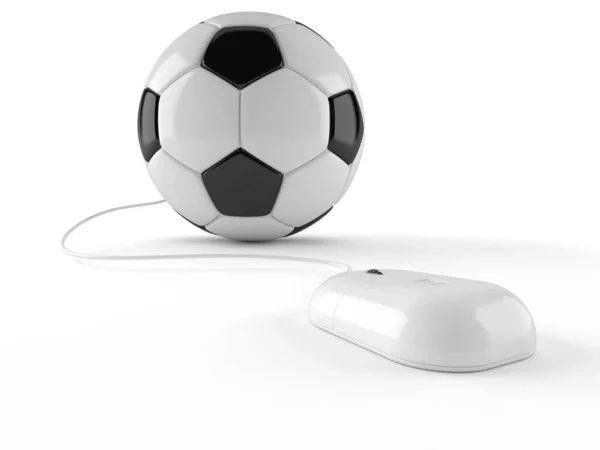 コンピュータマウスでサッカーボール — ストック写真