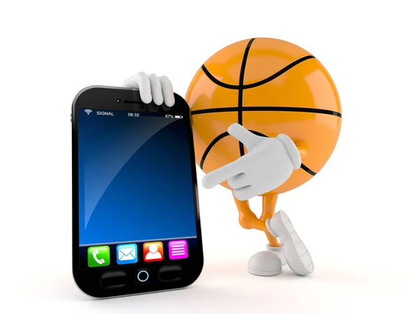 Баскетбол со смартфоном — стоковое фото