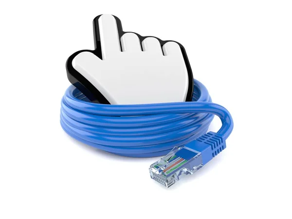 Hálózati kábel tekercse kurzorral — Stock Fotó