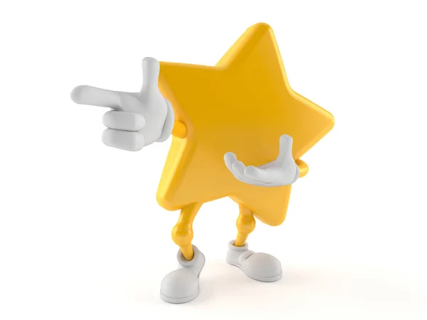Star karakter mutató ujj — Stock Fotó